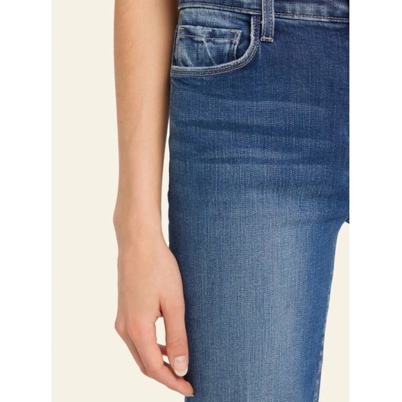 NWT L'AGENCE Straight Leg Distressed Denim Ankle Crop Raw Fray Hem Slim Jeans 25 - Picture 7 of 9